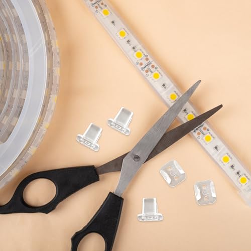 Clips de alta resistencia en material PC para tiras LED de 6mm, pack de 100 4