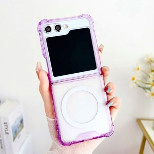 Coque rigide Galaxy Z Flip 5 lavande qui protège des chutes et charge sans fil