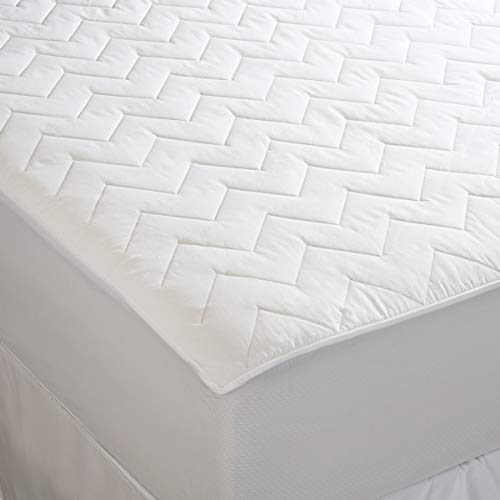 Image of Waterguard Quilted Cotton Mattress Pad - RV Size 48 inch x 75 inch - Soft, Comfortable, and Fluffy Mattress Pad - Waterproof Mattress Protector Stretched 13 inch for Snug Fit on Regular Sized Mattress.