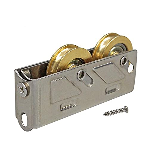 2 Poleas De Aleación De Aluminio para Puertas Y Ventanas, Ventanas Corredizas De Vidrio, Ruedas Dobles De Cobre De Acero Inoxidable, 1 Paquete De 2 Cover