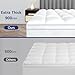 CYMULA Queen Mattress Topper, Extra Thick Pillow Top Mattress Topper, Firm Cooling Mattress Pad Cover with 8-21 Inch Elasticated Deep Pockets, Plush Down Alternative Fill Mattress Protector