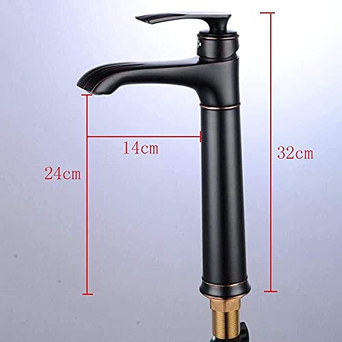 Robinet d'évier de cuisine mitigeur laiton noir poignée unique eau chaude et froide basinxer - 3