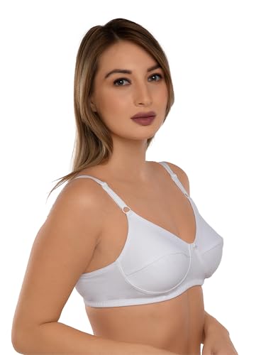 Image of Daisy DEE Women's Cotton Seamed Non-Wired Regular Straps Full Coverage Non-Padded Bra - NSHTL