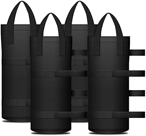 Weight Bags for Canopy, LONGMADA Outdoor Canopy Sand Bags, Canopy Weights for Tent, Tent Weights, 4 Sandbags Hold 180 Ibs Extra Large Gazebo Weights, Sand Not Included (4 Pack)