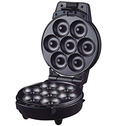 Elektrischer Donut-Hersteller 2 in 1, Mini-Kuchenmaschine, 7-Loch-Donut, Antihaft-Kochplatten, Haushaltsbacken DIY-Schnellfrühstück