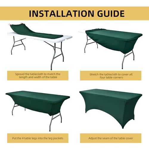 ZarzaaSik 10-Pack 6ft Spandex Table Covers for Rectangle Standard Folding Tables - Wrinkle Resistant Stretch Tablecloths - Ultimate Fitted Table Protector for Parties, Banquet, Wedding by ZarzaaSik - Used condition - Image 5