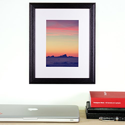 Craig Frames Wiltshire 236, Simple Black Hardwood Picture Frame With Single White Mat - Displays A 12 X 18 Inch Print With The Mat Or 16 X 22 Inch Without The Mat #TOP4