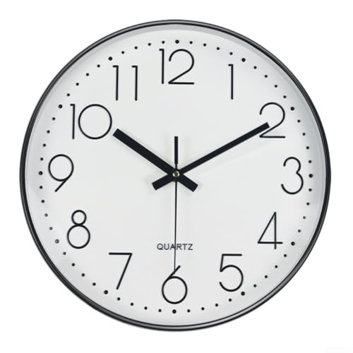 Horloge murale 30 cm avec cadran en verre trempé et mouvement à quartz pour salon
