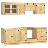 【Caractéristiques variées】Avec son pin massif, ce meuble est solide et beau. Les tiroirs coulissent bien et les portes à charnières offrent un accès facile et chic. Les poignées modernes ajoutent une touche de style. Il allie art et pratique, répondant aux besoins de rangement d'aujourd'hui.