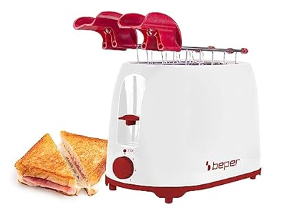 Foto di BEPER P101TOS100 Tostapane con Pinze in Acciaio Inox, 7 Livelli di Doratura, Cassetto Raccoglibriciole, 2 Ampie Fessure