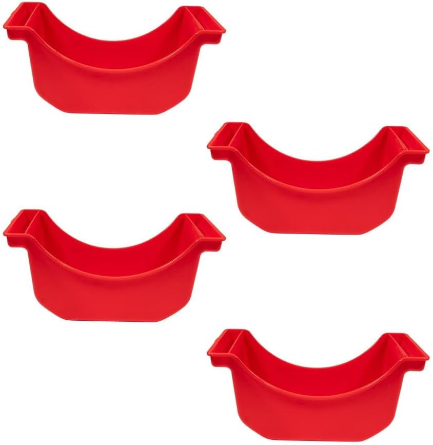 Mytee Products (4 Pack Oil Drain Pans for Trucks & Trailers Wheel Hubs 2280 ml Capacity - 13-5/8"x7-5/16"x6.5" - Portable Oil Drip Pan for Wheel - Ideal for Semi Truck, Trailers & Vehicles