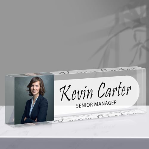 Personalized Office Name Plate for Desk, Acrylic Desk Accessories Funny, Custom Employee Appreciation Gifts,Desk Decorations Gift for Boss Nurse Teacher, Acrylic Desk Ornaments (Flower A3)