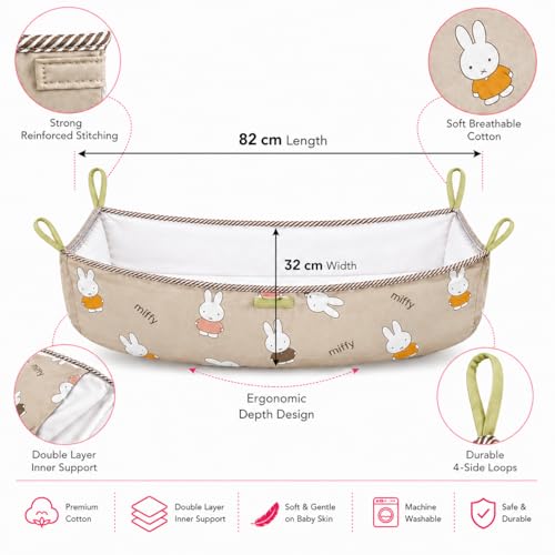 Image of Traditional Baby Khoyu /Cotton Cradle Cloth for Ghodiyu /Jhula /Palna with Astar Double Layer Support | Cloth for Cradle Stand Use Rabbit Print (Brown)
