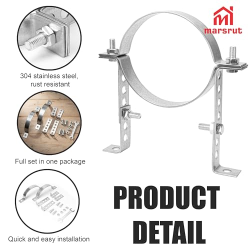 Support de tuyau d'évent réglable en acier robuste pour fixation de cheminée - 4