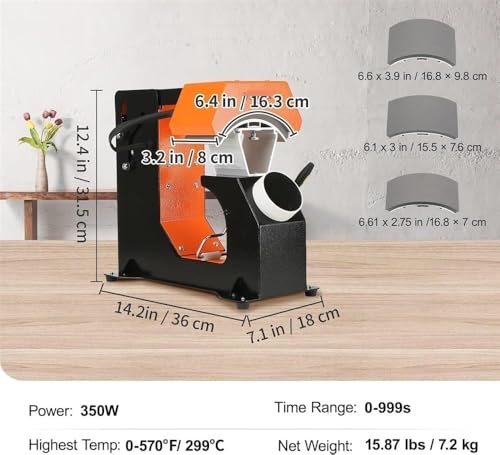 Máquina de prensado térmico para camisetas naranja miniatura 2