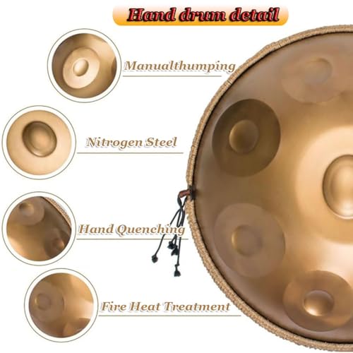 Steel Tongue Drum Handpan 9 Notas 22 Pulgadas 440Hz miniatura 2
