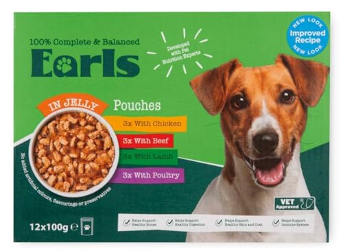 Bizzal Earls Dog Food Pouches in Jelly, Mixed Variety Pack w