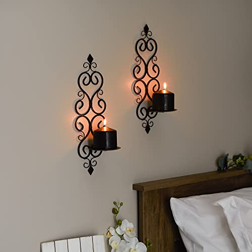 Accent Plus Candle Holder Christmas Decorations Indoor Home Decor Fleur-De-Lis Wall Sconce Duo Halloween Candle Holders Christmas Candle Holder Tealight Candle Holder, 5.5 X 4.3 X 15.7 Inches Each #TOP2