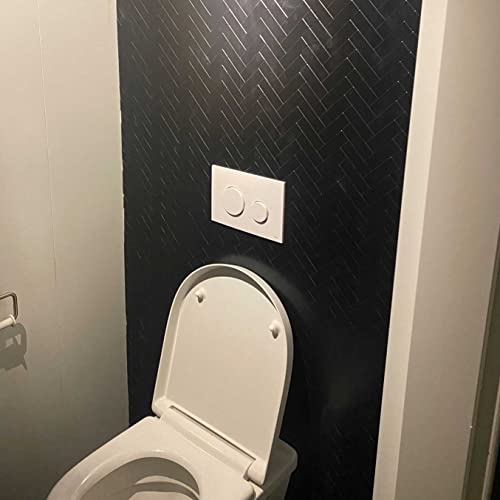 Miscasa 12-Sheet Kitchen Backsplash Peel And Stick Tile, Black Herringbone Aluminum Composite Panel Stick On Wall Tiles, 14.64 Sq.ft #TOP3