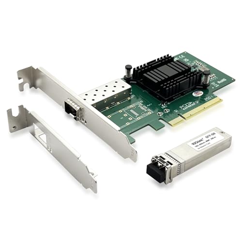 Image of 10Gtek 10Gb SFP+ NIC Network Card, Single SFP+ Port, Intel 82599EN Controller, Compare to Intel X520-DA1(E10G42BTDA), Packed with a SFP+ SR moudle (MMF, 850nm,300-m)
