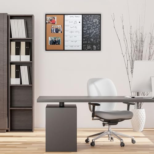 Tableau blanc à craies et liège avec accessoires de planification