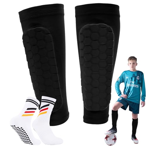 SummitEdge Schienbeinschoner Kinder Fussball mit...