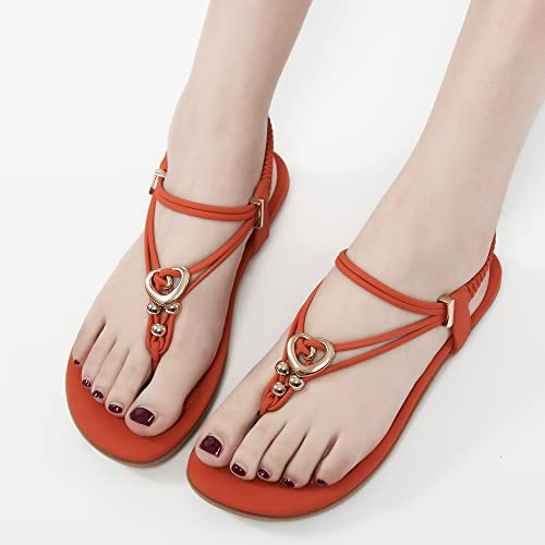 Image of Alicegana Women's Summer Sandals Bohemian Beaded Ankle Walking Strap Casual Flip Flops Ladies Sexy Flats Comfortable Shoes