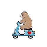 Biker Bear Embroidered Patch,Teddy Bear Motorcycle Applique Sew on/Iron on Emblem Patches,DIY Clothing Accessories, for Kids,Teens, Adult Clothes Backpack Jacket Jeans T-Shirts Pants