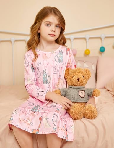 Arshiner Girls' Sleepwear Long Sleeve Cute Nightgown Nightie Pajama Dress2