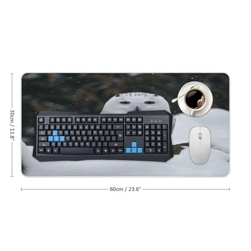 Tapete de escritorio Snow Owl grande de caucho antideslizante miniatura 2