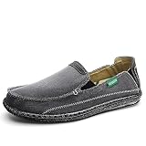 JAMONWU Mens Slip on Shoes Cloth Shoes Canvas Deck Shoes Casual Loafer Leisure Vintage Boat Shoes (5