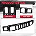 HECASA Front Grill Compatible with 2006-2010 Hummer H3 Upper Face Bar Grille Shell and Insert Assembly ABS Gloss Black