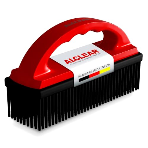 ALCLEAR 950019 spazzola peli animali – ergonomica in silicone per peli cane e gatto – per auto, divano, tappeti e tessuti casa – riutilizzabile, senza chimici – facile da pulire – design tedesco