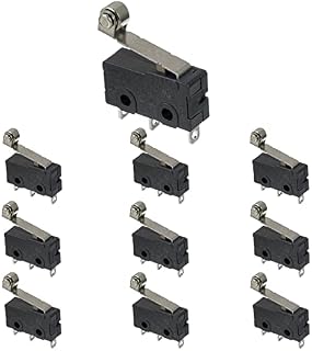 BOJACK KW4A(S) Micro Switch 5A 250V AC SPDT 1NO 1NC Limit Switch with Momentary Hinge Roller Lever Arm 3 Pins (Pack of 10 Pcs)