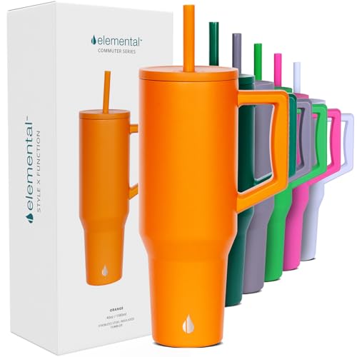 Image of Elemental Spill Proof 40oz Insulated Tumbler with Handle & Straw Travel Mug