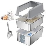 19.7''x13.8''x13.8'' Enclosed Stainless Steel Litter Box with Lid