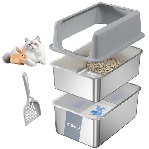 19.7''x13.8''x13.8'' Enclosed Stainless Steel Litter Box with Lid