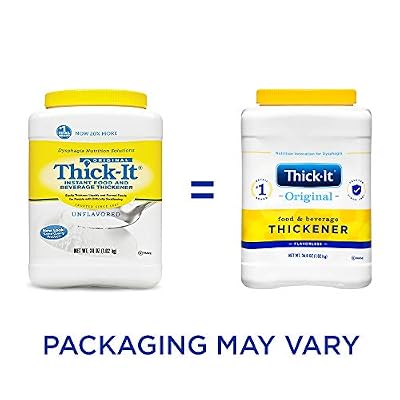 Thick-It Original Food & Beverage Thickener, Flavorless Powder for Dysphagia (IDDSI), Digestible Swallowing Aid, Easy-to-Mix & Instant Dissolve, Used in Hot & Cold Food, 36 oz Canister (Pack of 2)