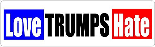 Bumper Planet - Car Magnet - Love Trumps Hate - 3 x 10 inch - Professionally Made in USA