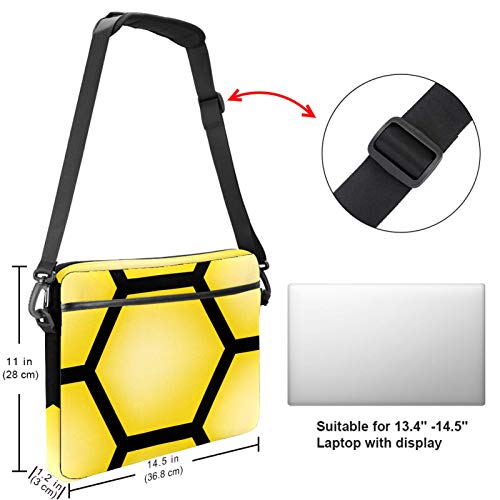 Sacoche jaune alvéolée ordinateur 13-14 pouces avec sangle confort