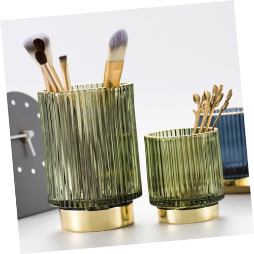 Pot à pinceaux de maquillage et rangement cosmétique en verre métal