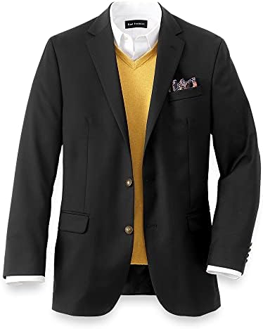 Paul Fredrick Men's Classic Fit Wool Travel Blazer Black 60 Regular JA1511A