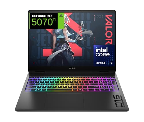 HP OMEN MAX 16-ah0018ns - Ordenador Portátil Gaming de 16" 2.5K WQXGA, 240Hz Intel Ultra 7-255HX, 32GB RAM, 1 TB, NVIDIA GeForce RTX 5070 TI 12GB, Windows 11, WiFi 7 Negro - Teclado QWERTY Español