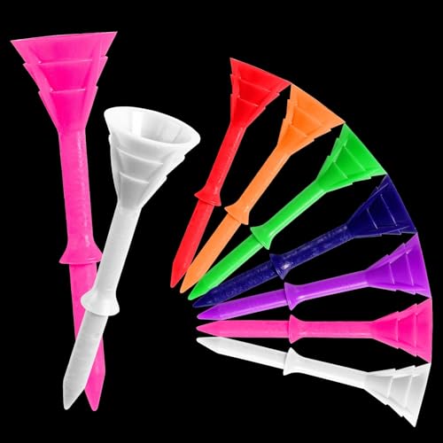 FINGER TEN Golf Tees Plastic 83mm Unbreakable Big Cup Tees V