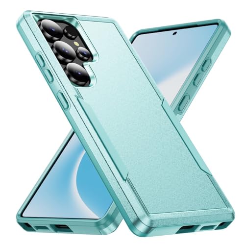 Coque silicone Samsung S25 Ultra double couche rigide couleur verte