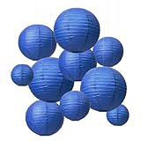 LIHAO Blue Paper Lanterns for Graduation Decorations Classroom Graduation Party Graduation Cap Weddings Birthdays 10PCS