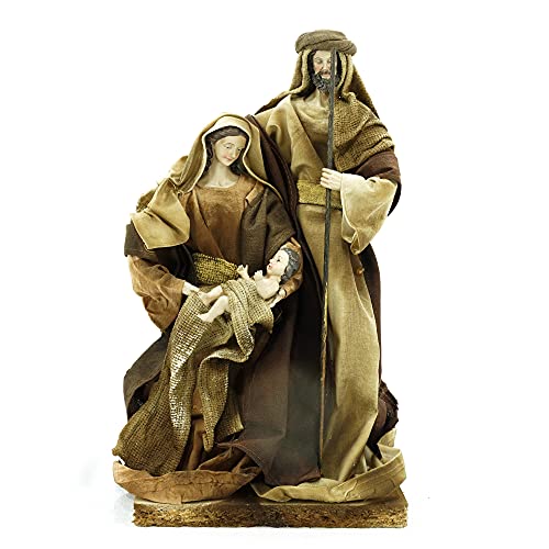 Stilè Natività in resina 3 soggetti Statuine realizzate in resina finemente dipinta con colori molto tenui e vestite con stoffa (30 Cm)