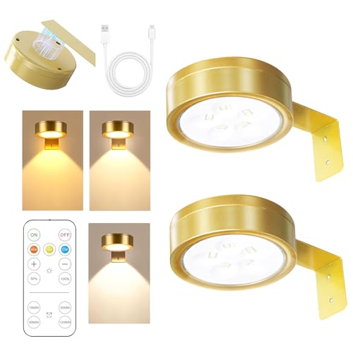 Editbar 2 Stück LED Picture Lights mit Fernbedienung – LED Wandlampe mit 3 Color Temps, Magnetisch, Timer & Dimmbar, Wiederaufladbar Kabellos Bilderleuchte Für Küche, Schrank, Flur, Bücherregal (Gold) Editbar 2 Stück LED Picture Lights mit Fernbedienung – LED Wandlampe mit 3 Color Temps, Magnetisch, Timer & Dimmbar, Wiederaufladbar Kabellos Bilderleuchte Für Küche, Schrank, Flur, Bücherregal (Gold)