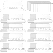 200 Pcs File Folder Tabs and 200 Pcs 2 Inch Hanging File Inserts Labels, Plastic Files Folder Tabs for Hanging Folders Files Transparent