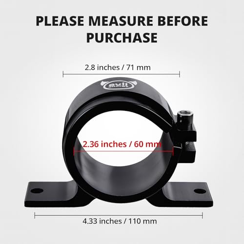 Image of EVIL ENERGY 60mm Fuel Filter Mounting Bracket, Fuel Pump Clamp Holder Black (Pack of 2)